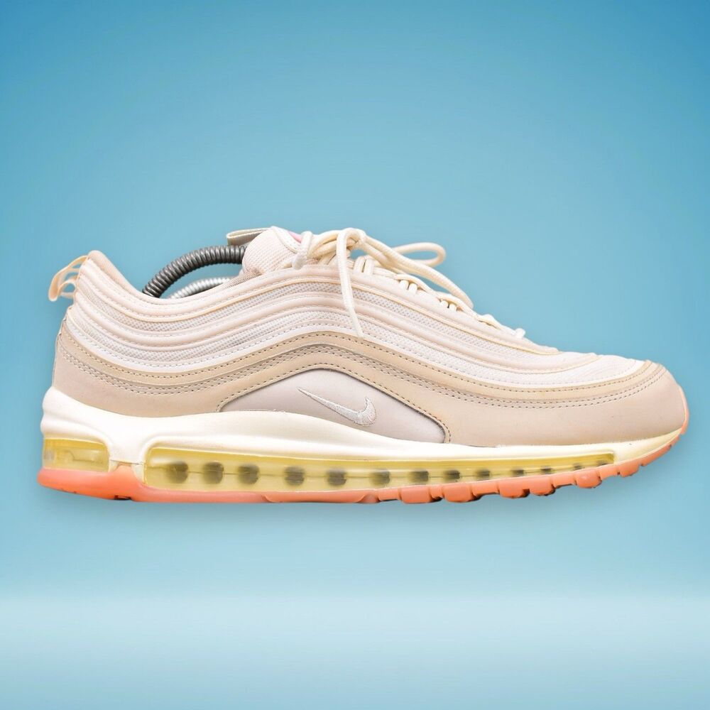 nike air max 97 summit sneakers  women’s size 12 white/beige/pink ( ct1904-100)
